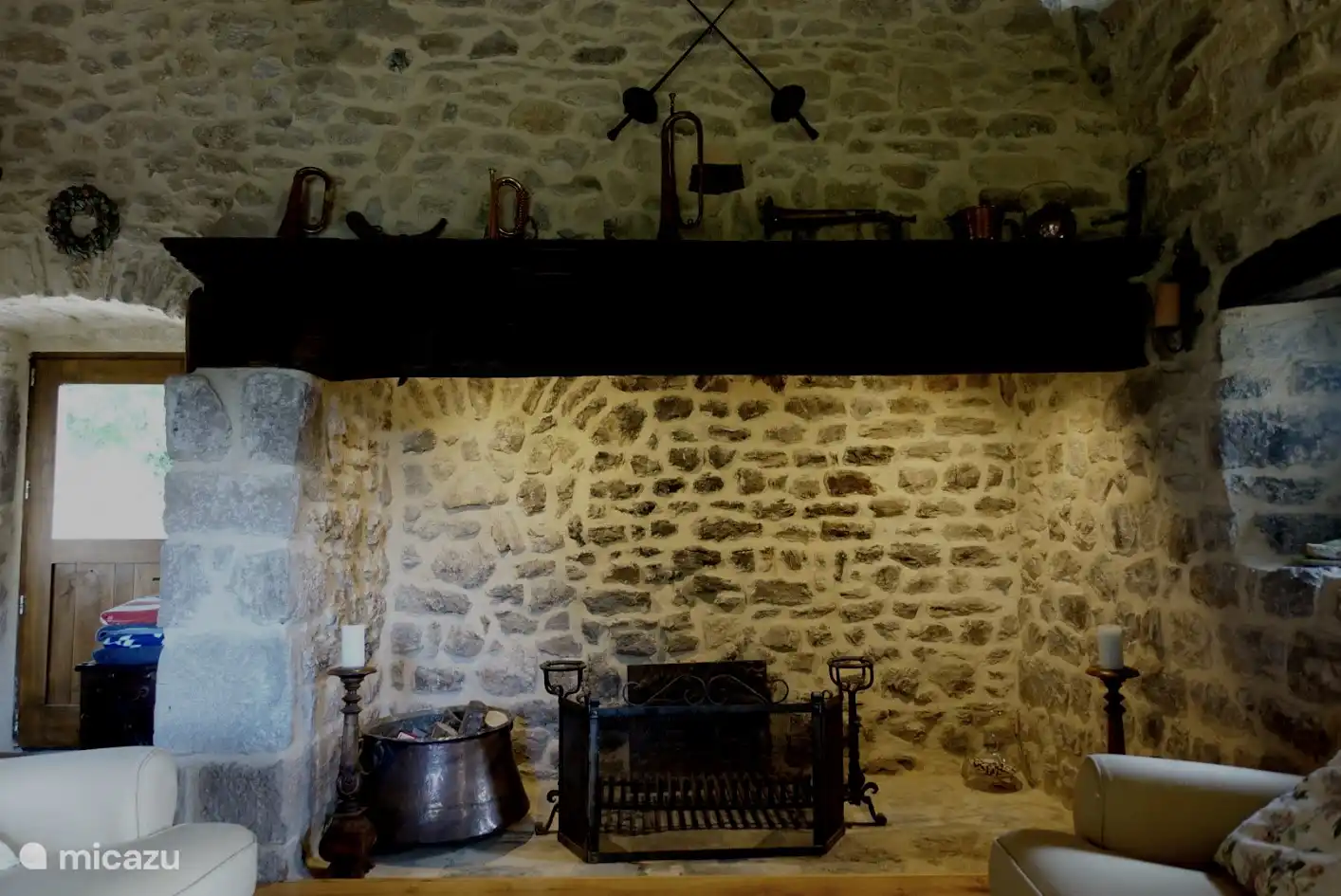 Living room with fireplace