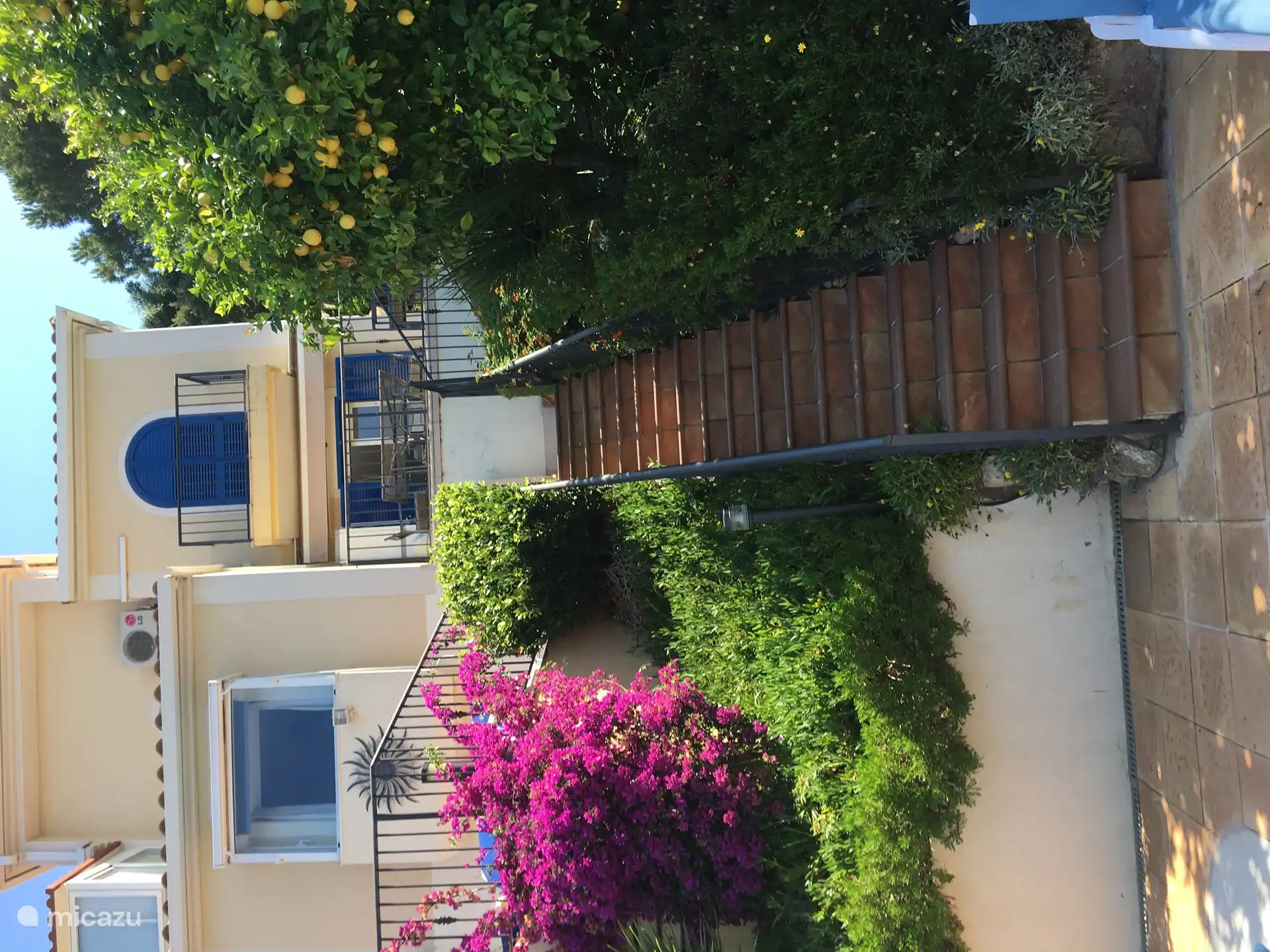 Stairs with gate to the pool