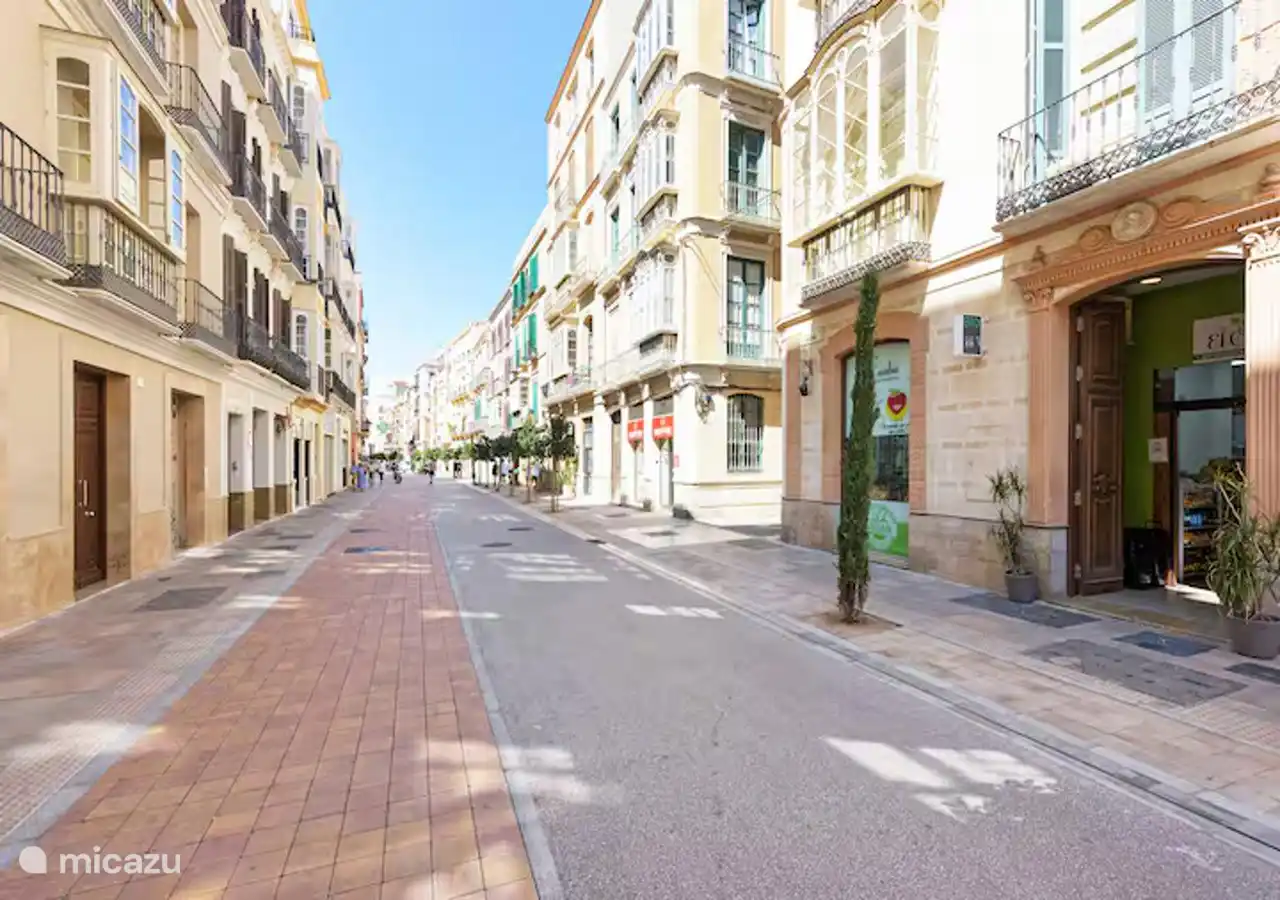 Derrière l’appartement se trouve la rue animée avec toutes sortes de bars et de restaurants sympas. 