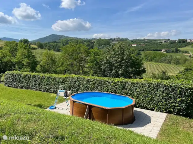 Villa al Plin huren in Italië, Piëmont, Vesime - villa Opzetzwembad van 3,5 x 5 meter. Heerlijk voor een verkoelende duik! Mèt prachtig uitzicht over de heuvels en wijngaarden.