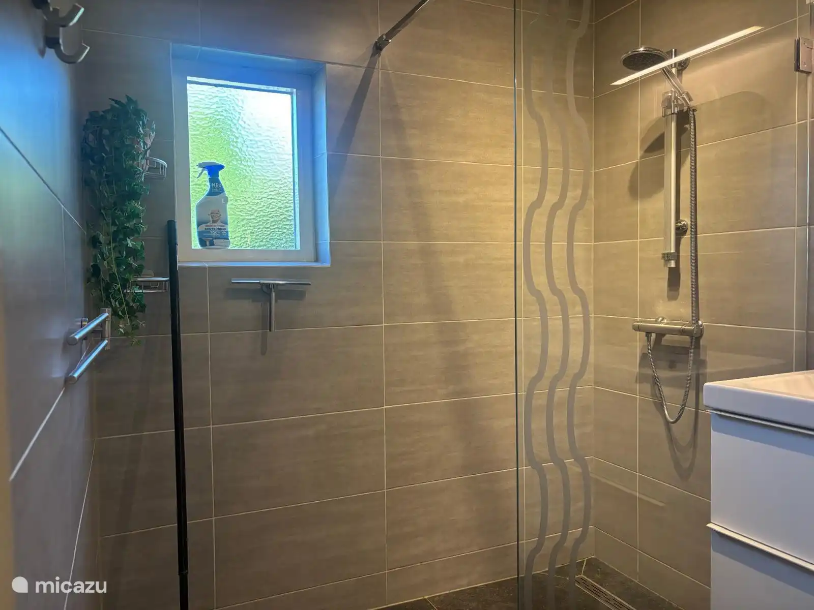 Baño con ducha a nivel de piel.