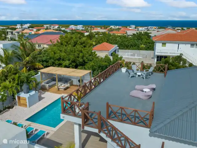 Perla di Solo | Curaçao, Banda Abou (ouest), Big Mountain - villa La terrasse sur le toit avec vue sur la mer est la pièce maîtresse !