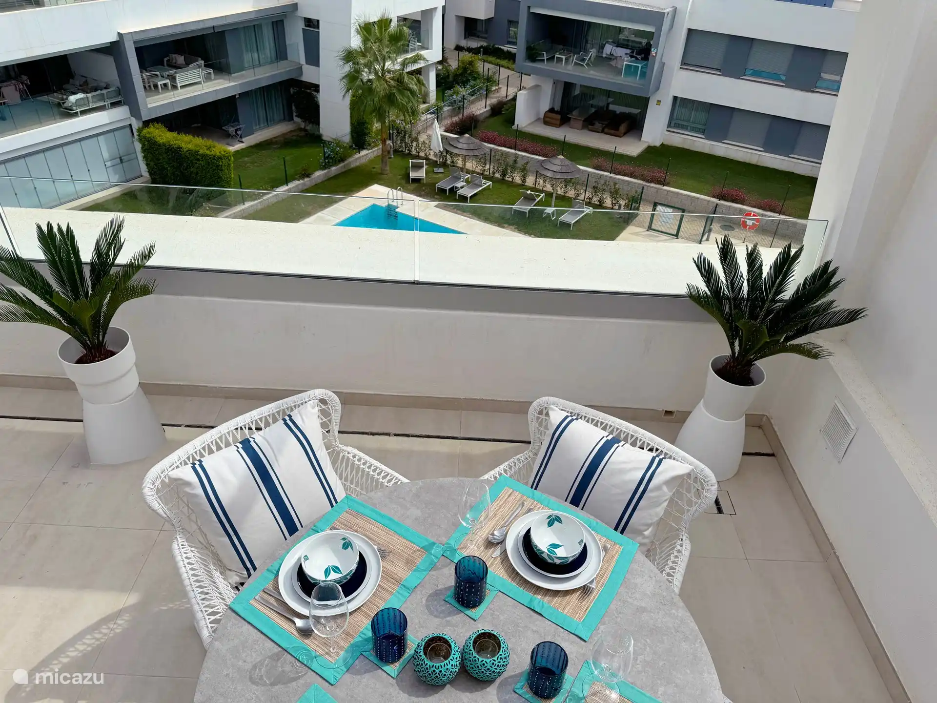 Terrace with poolview