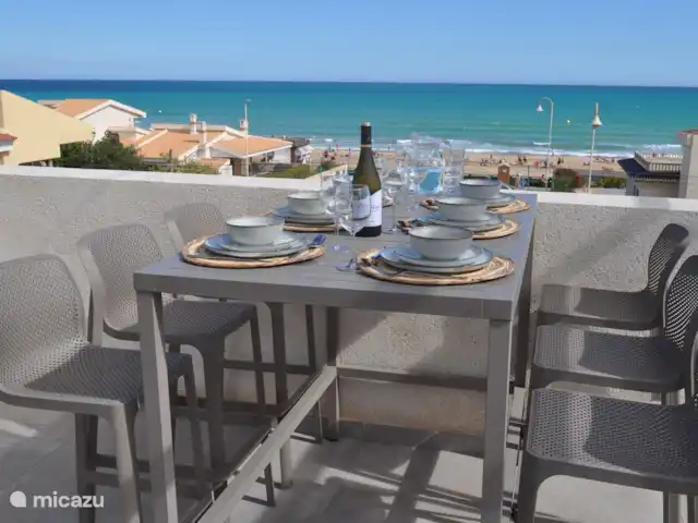 Maison de plage Playa Argentina | Espagne, Costa Blanca, Guardamar del Segura - maison de vacances De la terrasse sur le toit, de belles vues sur la mer