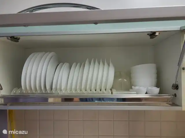 Club de playa Nueva Ribera con bicicletas en España, Costa Cálida, Los Alcázares - apartamento Ponemos a disposición de nuestros inquilinos una amplia gama de vajillas de cocina.