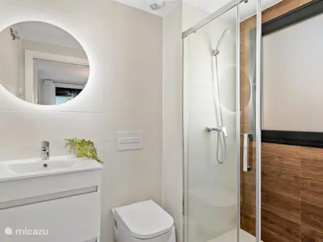 Location de Vacances Espagne, Murcia, Santiago de la Ribera, villa - Villa del Pescador salle de bain avec toilettes, douche et lavabo