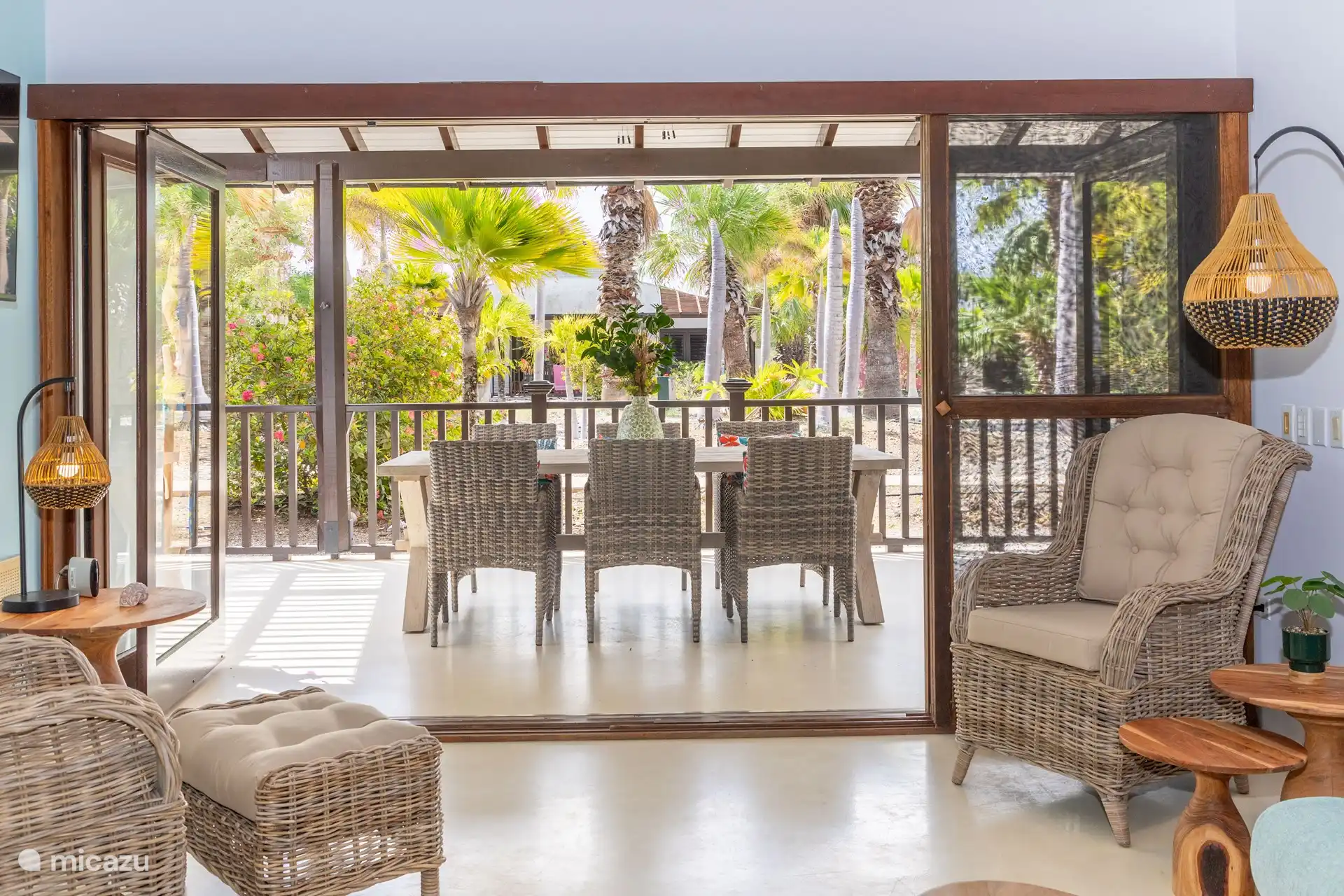 living room and terrace