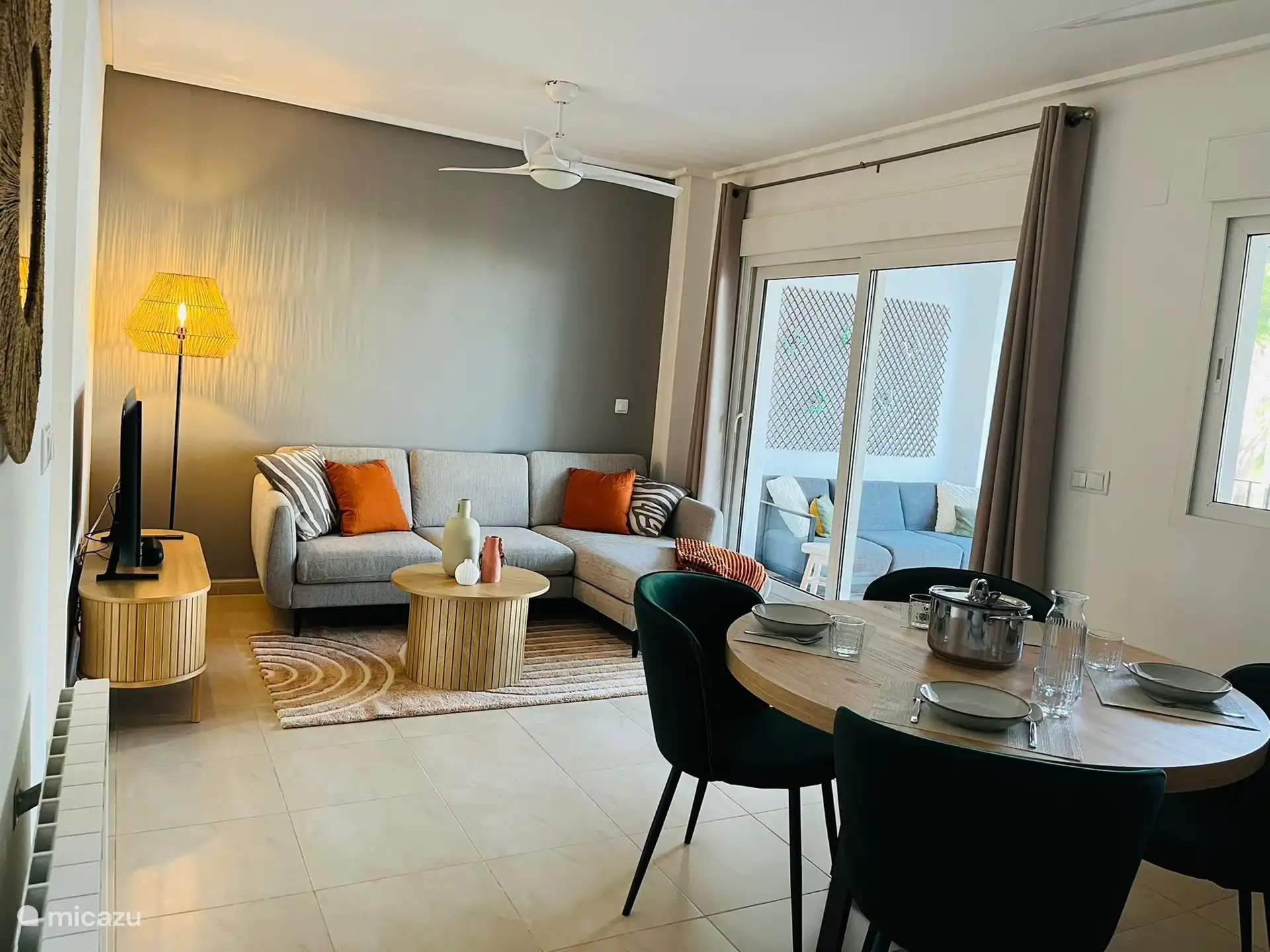 sitting area + dining room