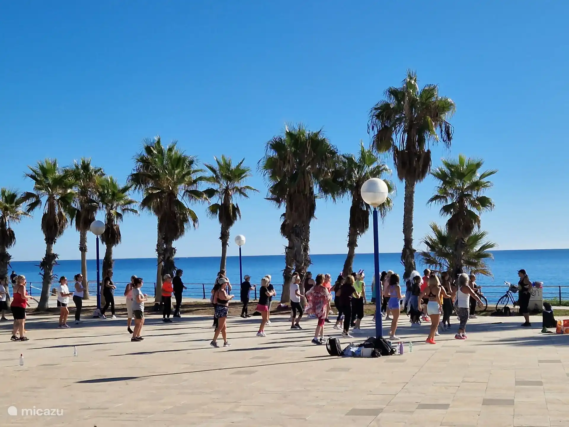 Zumba in the square in Playa Flamenca. Everyone can participate!