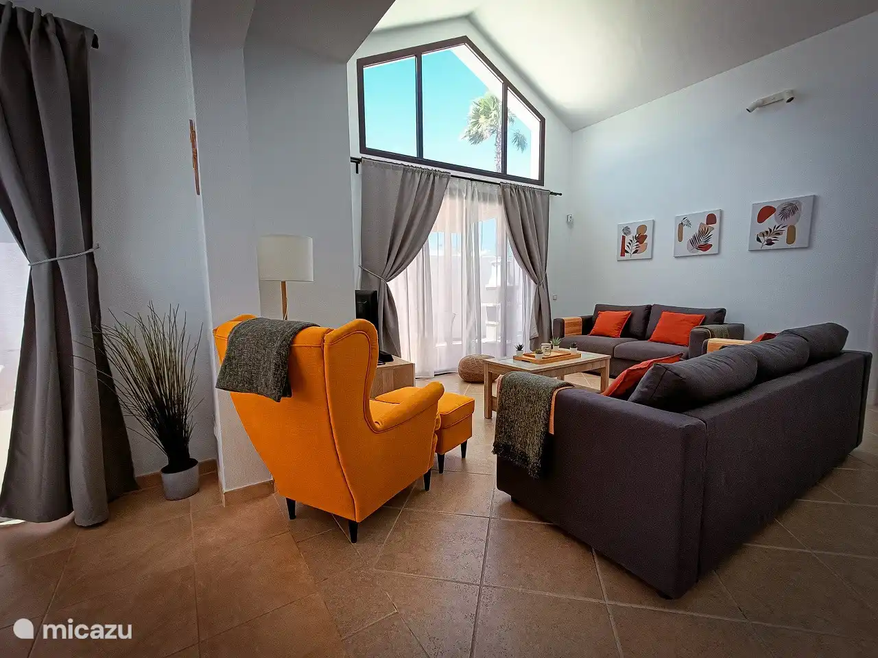 Modern living room with plenty of seating space.