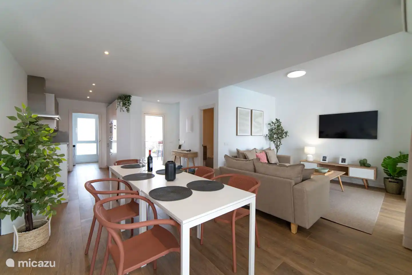 Comfortable living room with dining area