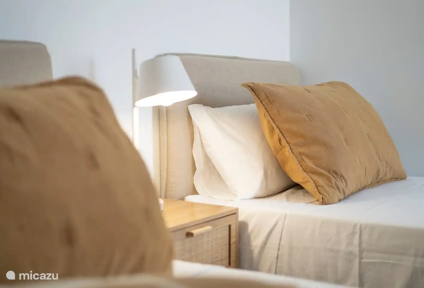 Bedroom 3 with two single beds and a view