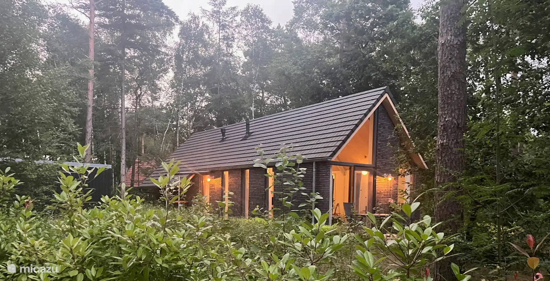 Die Waldwerkstatt in der Abenddämmerung