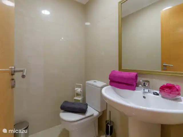 Villa Rose I  | Espagne, Lanzarote, Playa Blanca - villa La salle de bain 1 dispose d’une douche, de toilettes et d’un lavabo.