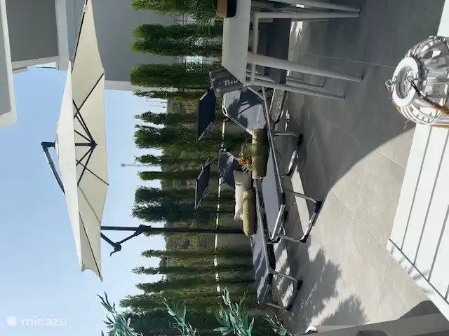 Détendez-vous sur la terrasse sur ces chaises longues spécialement préparées pour vous.