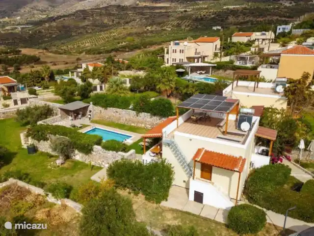 Lefkomyrto | Grèce, Crète, Lefkogia - maison de vacances La maison vue d’en haut