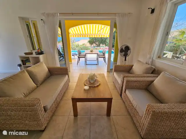 Villa Karawara en Curazao, Bandabou (oeste), Cas Abao - casa vacacional Vista de la terraza desde el salón