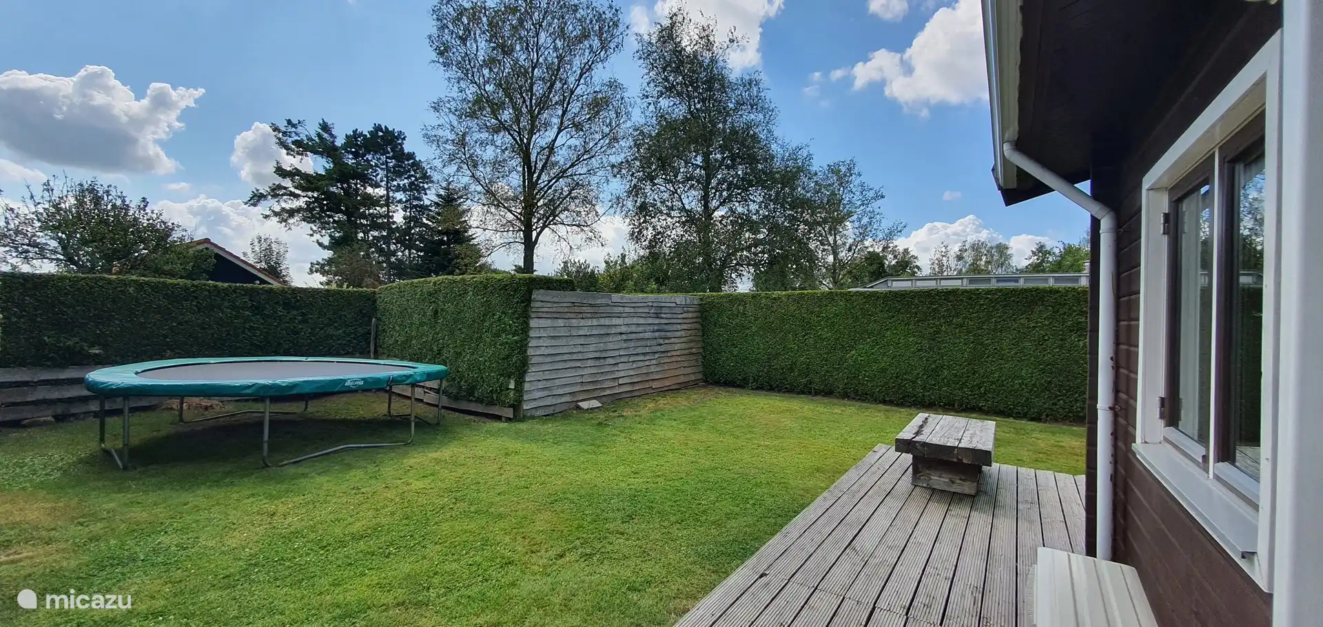 Das Trampolin, um sich auszutoben.