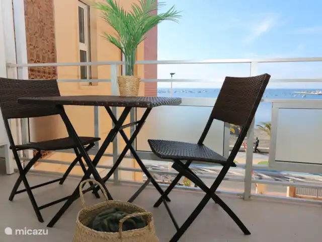 Vue sur la mer directement sur la plage | Espagne, Costa Cálida, Lo Pagán - appartement Balcon avec table