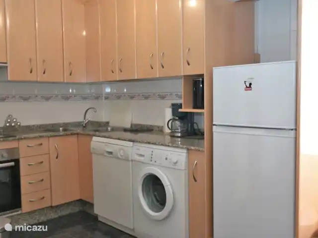 Vue sur la mer directement sur la plage | Espagne, Costa Cálida, Lo Pagán - appartement Cuisine et machine à laver