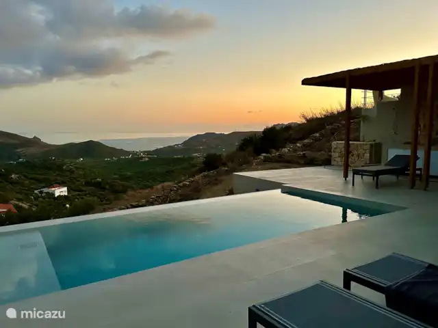 Villa Gian Maria en Grecia, Creta, Mariou - villa Hermosa puesta de sol