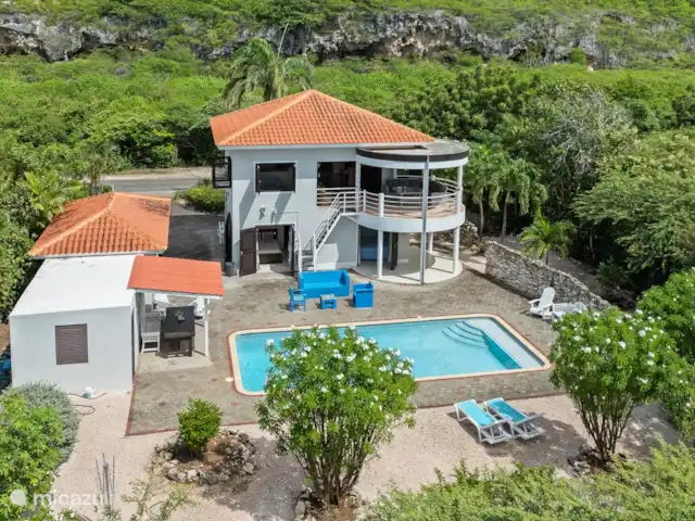 Cas Coral en Curazao, Bandabou (oeste), Coral Estate, Rif St.Marie - villa Parte trasera de la villa