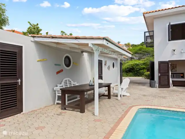 Cas Coral en Curazao, Bandabou (oeste), Coral Estate, Rif St.Marie - villa Encantador sentarse afuera