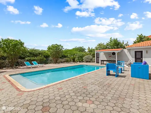 Cas Coral en Curazao, Bandabou (oeste), Coral Estate, Rif St.Marie - villa Preciosa piscina grande