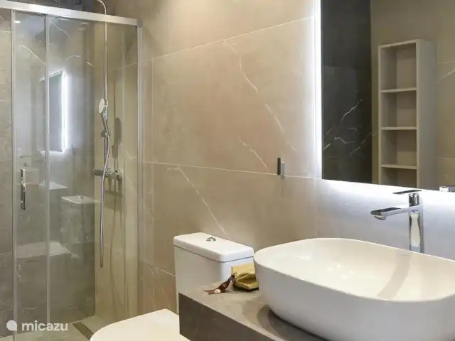 Casa Carla | Espagne, Grande Canarie, San Agustin Gran Canaria - maison de vacances Salle de bain avec douche, lavabo et WC