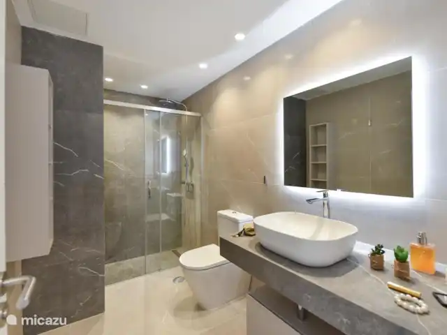 Casa Carla | Espagne, Grande Canarie, San Agustin Gran Canaria - maison de vacances Salle de bain avec douche, lavabo et WC