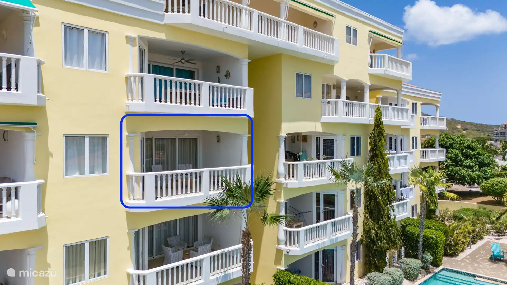 Dit is het appartement in het gebouw.