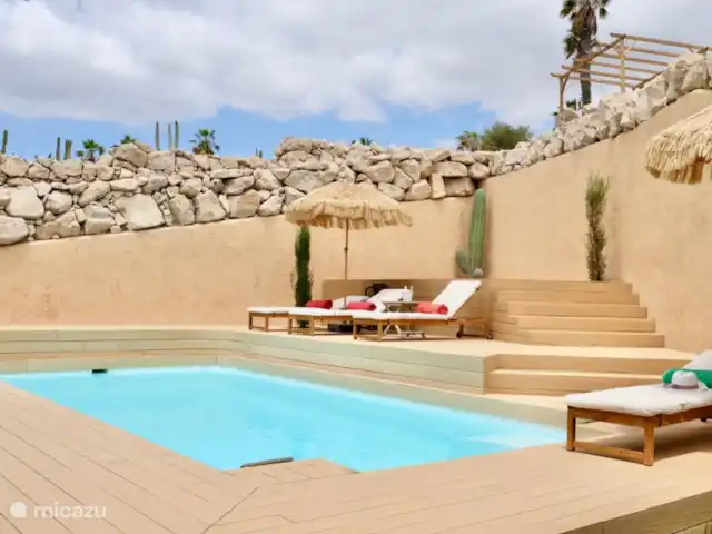 vakantiehuis huren in Spanje, Tenerife, San Miguel de Abona – Villa Estella Golf Het fijne privé zwembad met ligbedden