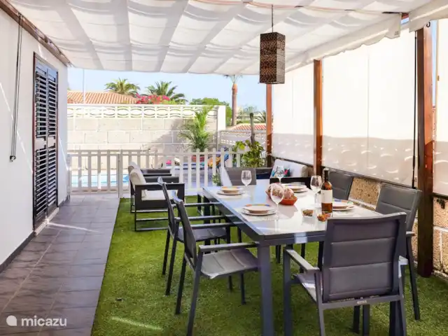 Casa Joya | Espagne, Tenerife, Adeje - maison de vacances La terrasse avec table à manger et salon