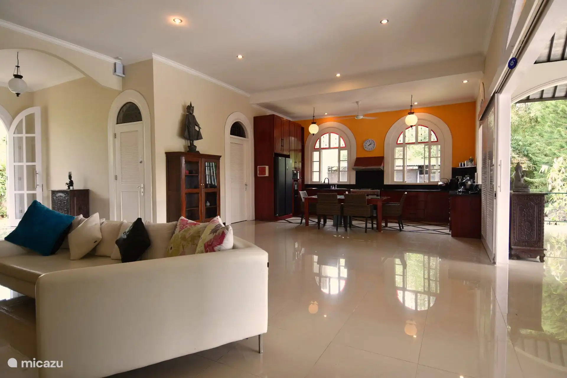 Kitchen and seating area