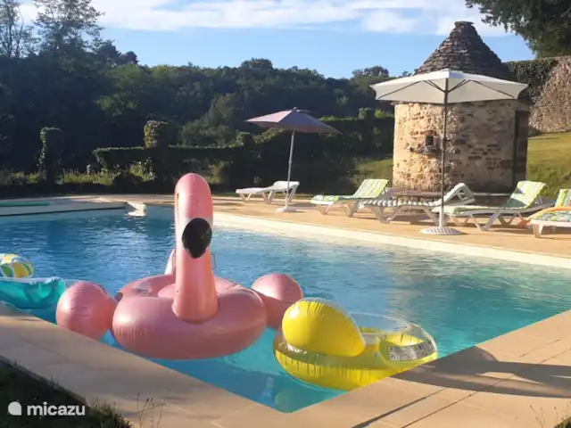 Lafousalle en Francia, Lot, Gourdon - casa de campo / castillo La piscina