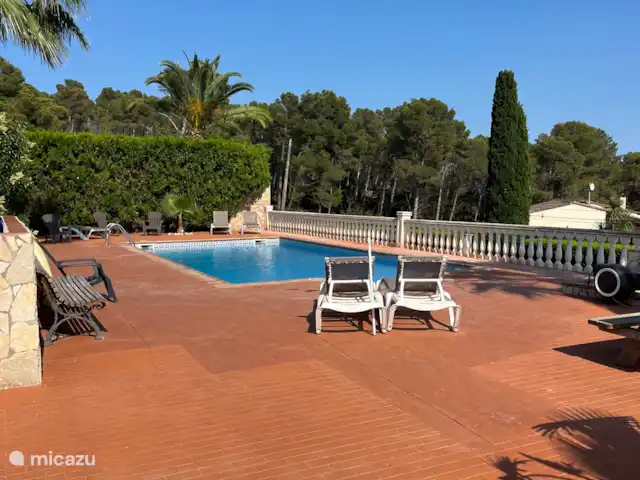 Location de Vacances Espagne, Costa Brava, L'Estartit, bungalow - Palmeras Estartit A Le jardin avec piscine et transats