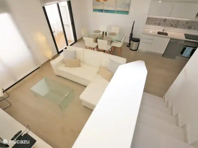 Casa de lujo con piscina privada en España, Costa Blanca, Pilar de la Horadada - casa vacacional Sala de estar con comedor y cocina