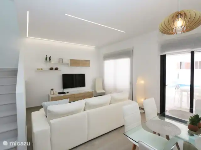 Casa de lujo con piscina privada en España, Costa Blanca, Pilar de la Horadada - casa vacacional Sala de estar y comedor