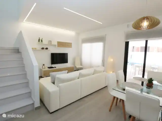 Casa de lujo con piscina privada en España, Costa Blanca, Pilar de la Horadada - casa vacacional Sala de estar y comedor