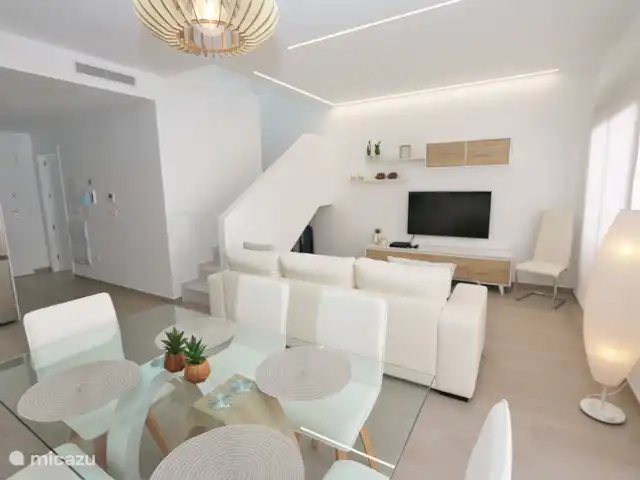 Casa de lujo con piscina privada en España, Costa Blanca, Pilar de la Horadada - casa vacacional Sala de estar y comedor