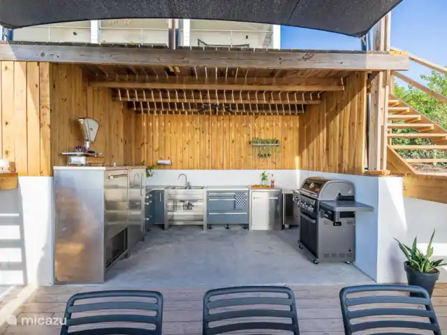 Votre propre station balnéaire privée CasAbao | Curaçao, Banda Abou (ouest), Cas Abao - villa cuisine extérieure en bas