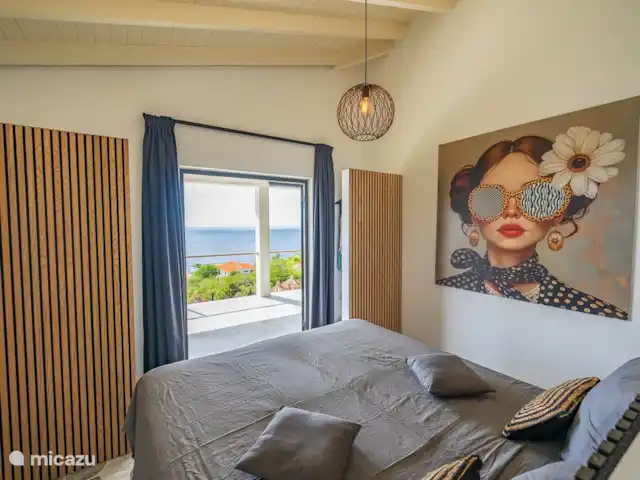 Votre propre station balnéaire privée CasAbao | Curaçao, Banda Abou (ouest), Cas Abao - villa Chambre 1 avec lit double king-size de 180 cm et 2 dressings et salle de bain privative