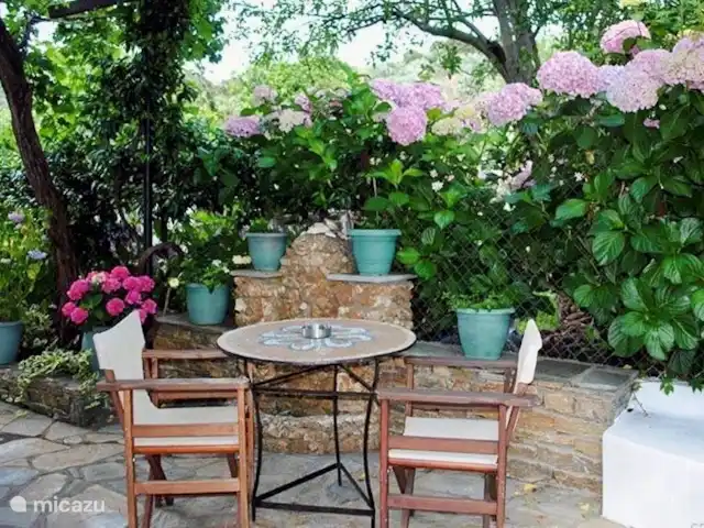 pension / guesthouse / privékamer huren in Griekenland, Pilion, Platania – Villa Katerina - Aias Villa Katerina - Tuin en terras