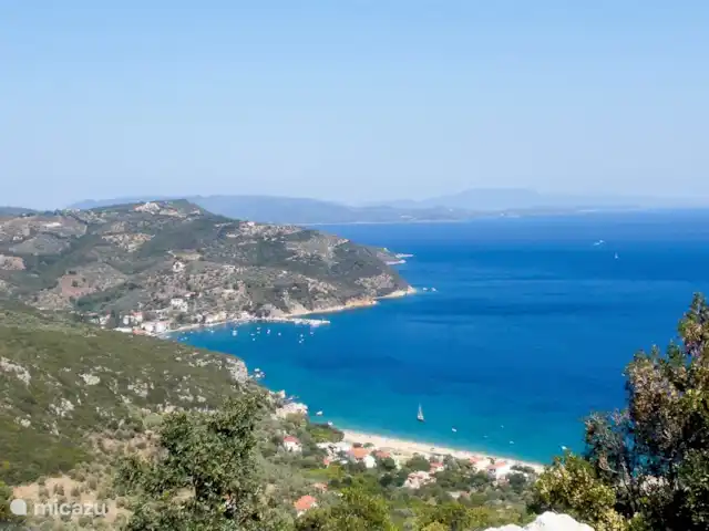 Location de Vacances Grèce, Pelion, Platania, pension / maison d’hôtes / chambre privée - Villa Katerina - Agamemnon  Vue sur Platanias depuis Mikro