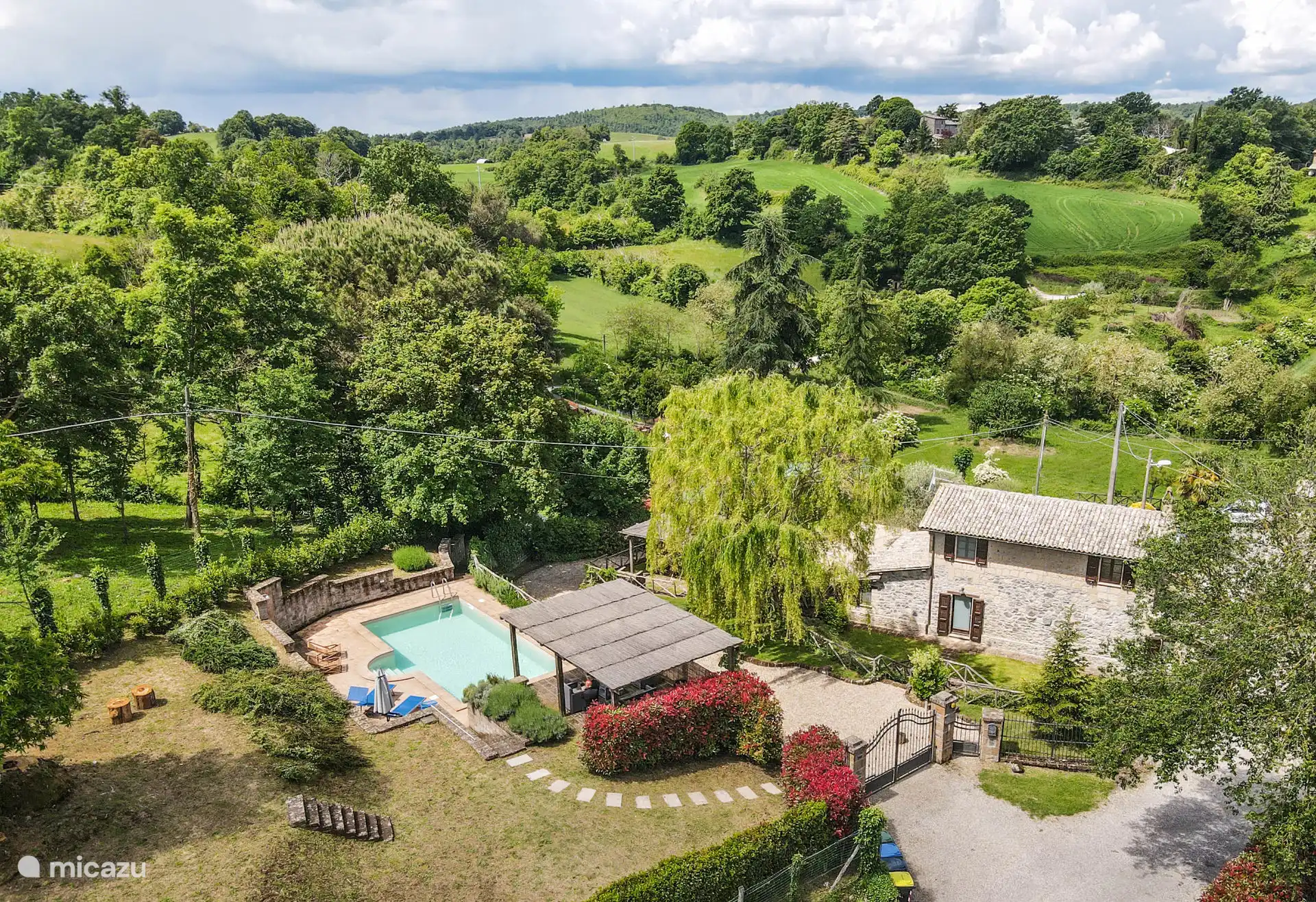 vakantiehuis huren in Montecastrilli, Umbrië, Italië - Huis met privè zwembad Bolsenameer