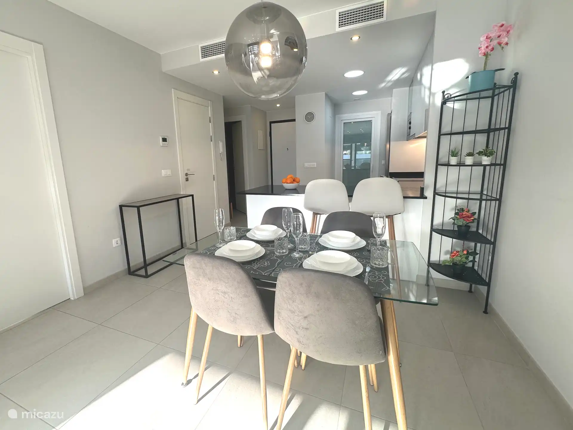 Dining area and kitchen