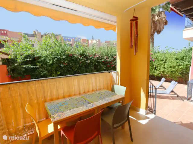 Location de Vacances Espagne, Costa Blanca, Orihuela Costa, appartement - Spacieux et relaxant avec spa et remise en forme Terrasse couverte avec mobilier de jardin confortable