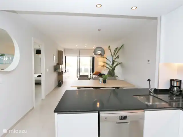 Appartement de 3 pièces à Flamenca Village | Espagne, Costa Blanca, Orihuela Costa - appartement Cuisine, salle à manger et salon