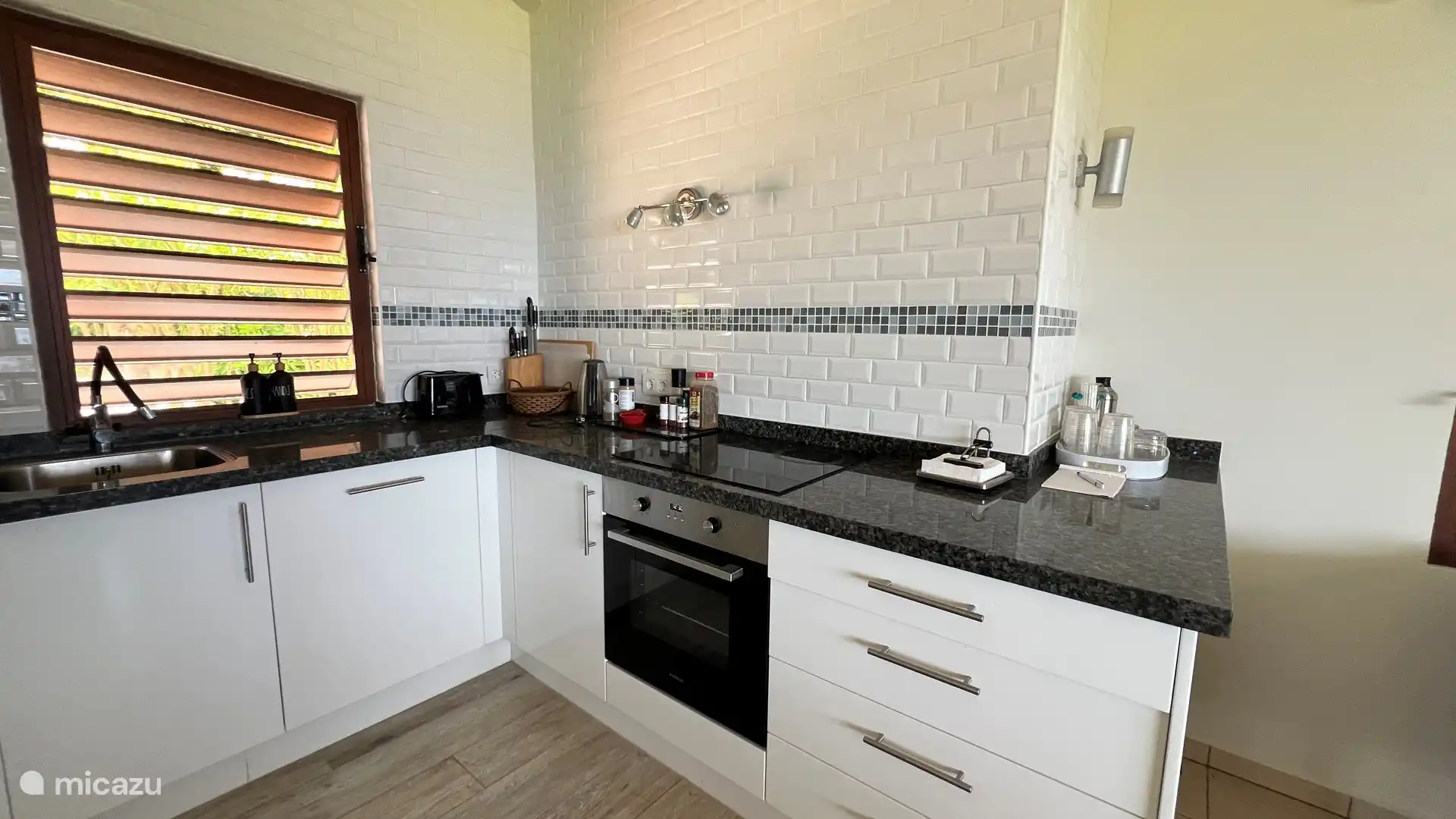 Kitchen with dishwasher, oven and microwave