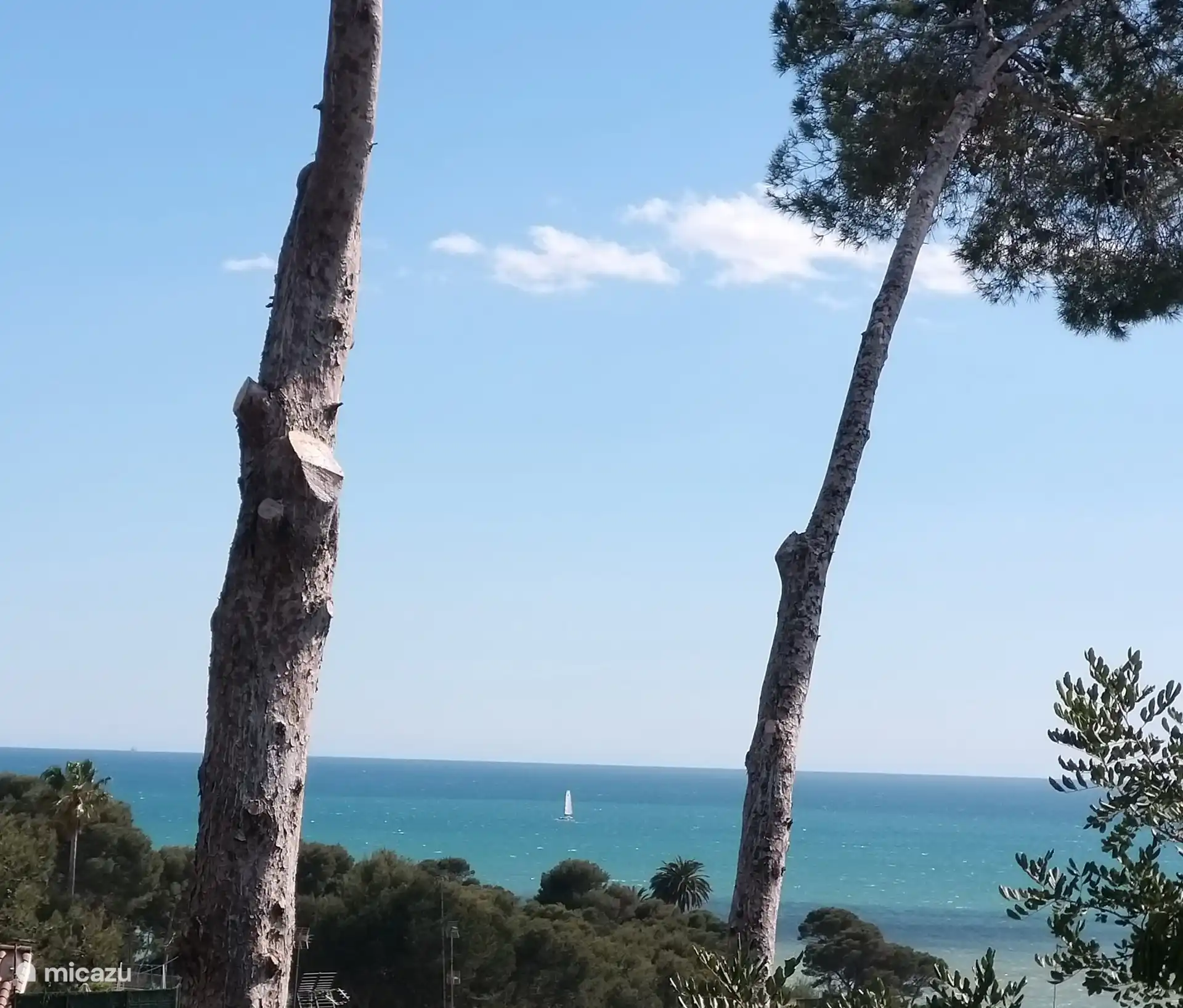 Uitzicht op zee vanaf grote balkon